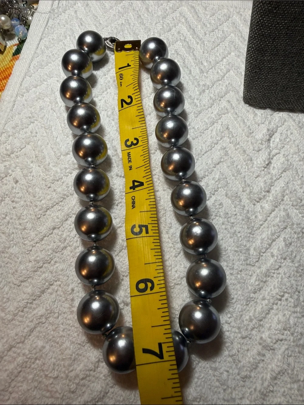 Vintage Richelieu Gray Charcol Bead Necklace - Women Jewelry